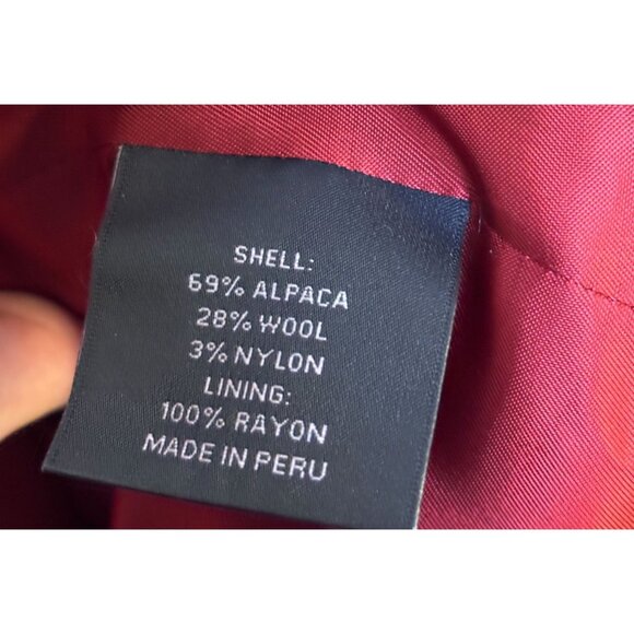 Katherine Kelly Womens Red Belted Wool/Alpaca Coat Size 12 - Picture 13 of 14